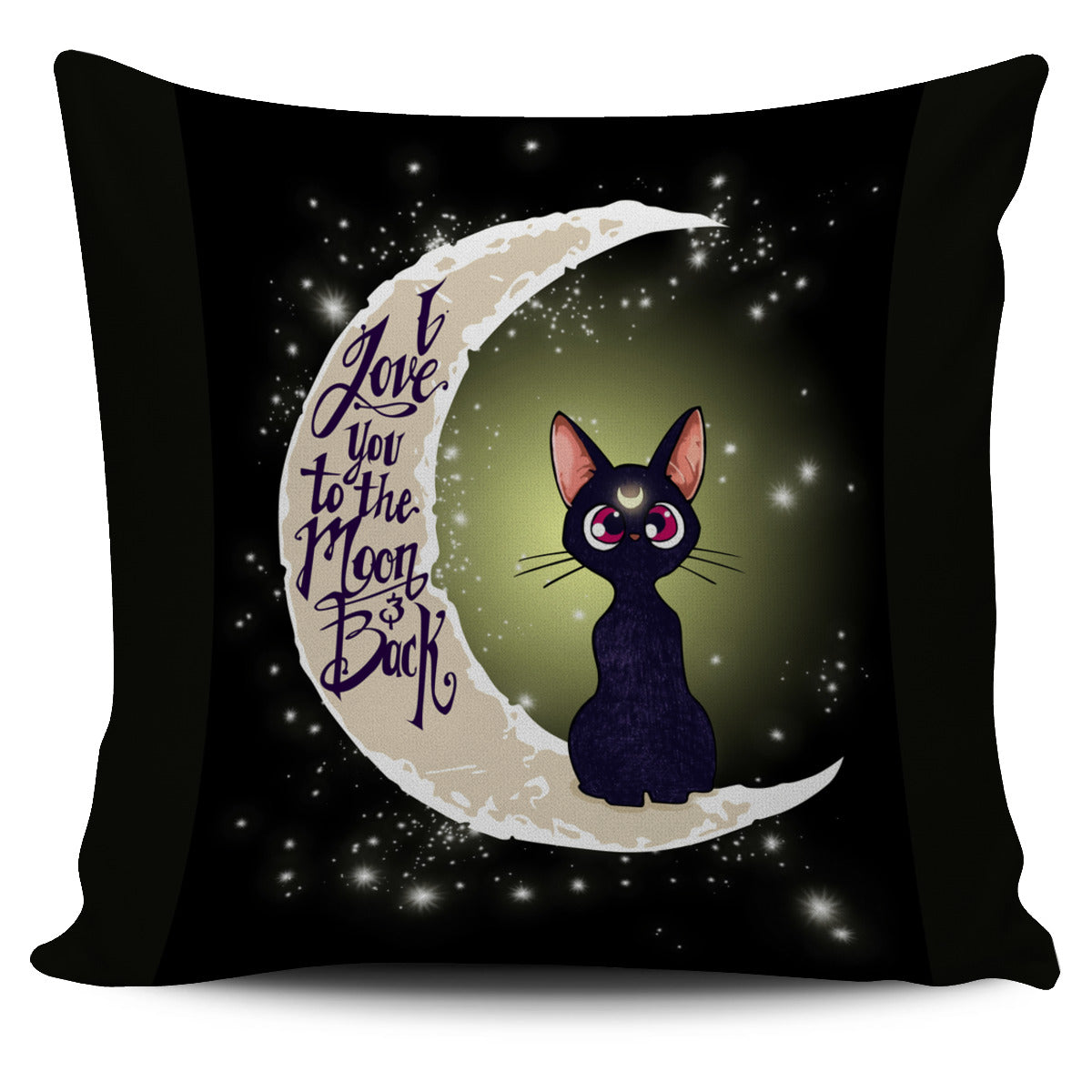 Cat Moon And Back Pillow Covers