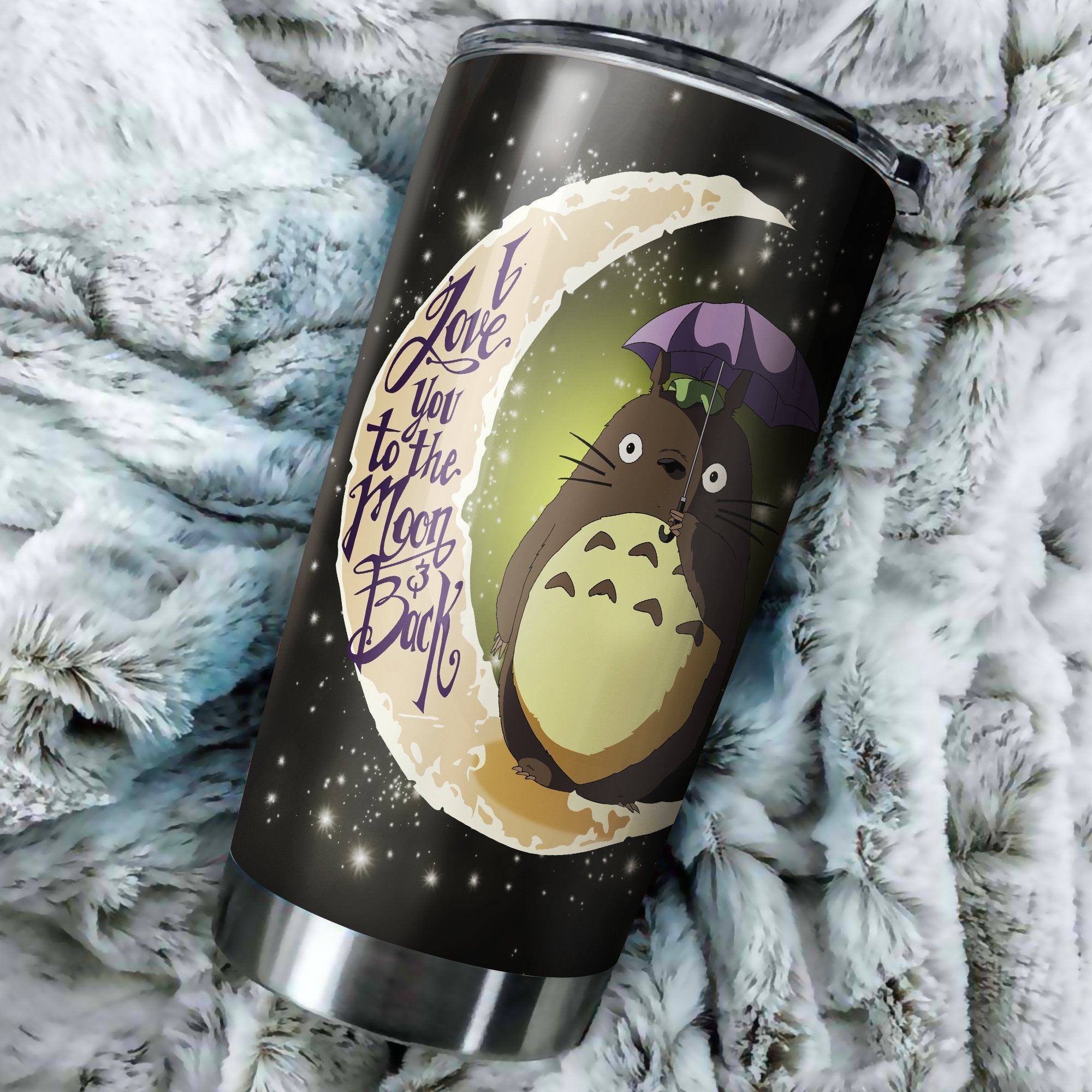 Totoro Love Moon And Back Tumbler Perfect Birthday Best Gift Stainless Traveling Mugs 2021