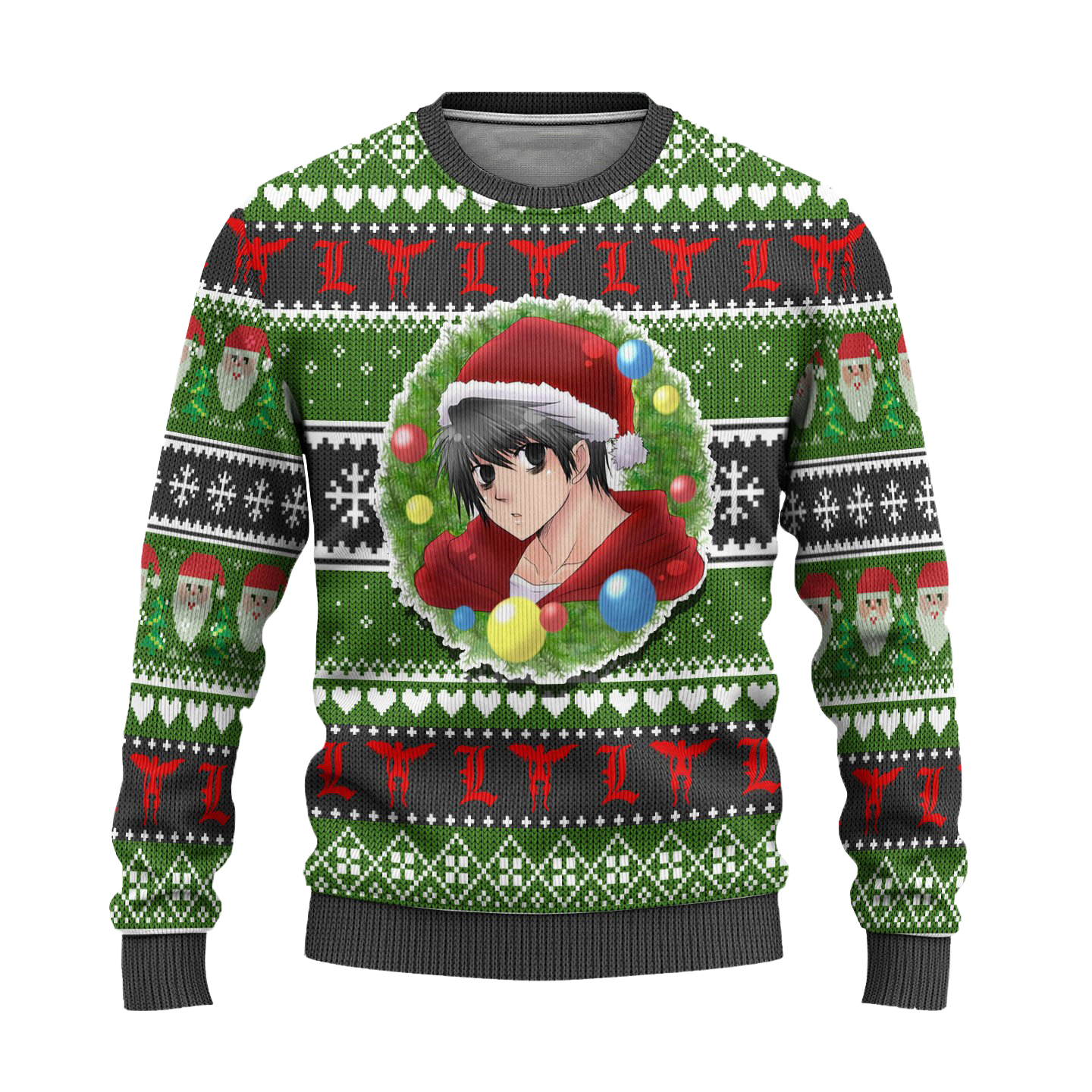 L Lawliet Anime Ugly Christmas Sweater Custom Death Note Xmas Gift