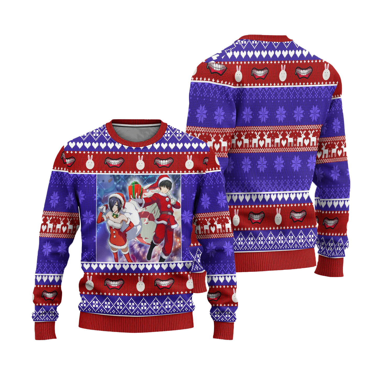 Touka x Kaneki Anime Ugly Christmas Sweater Custom Tokyo Ghoul Xmas Gift