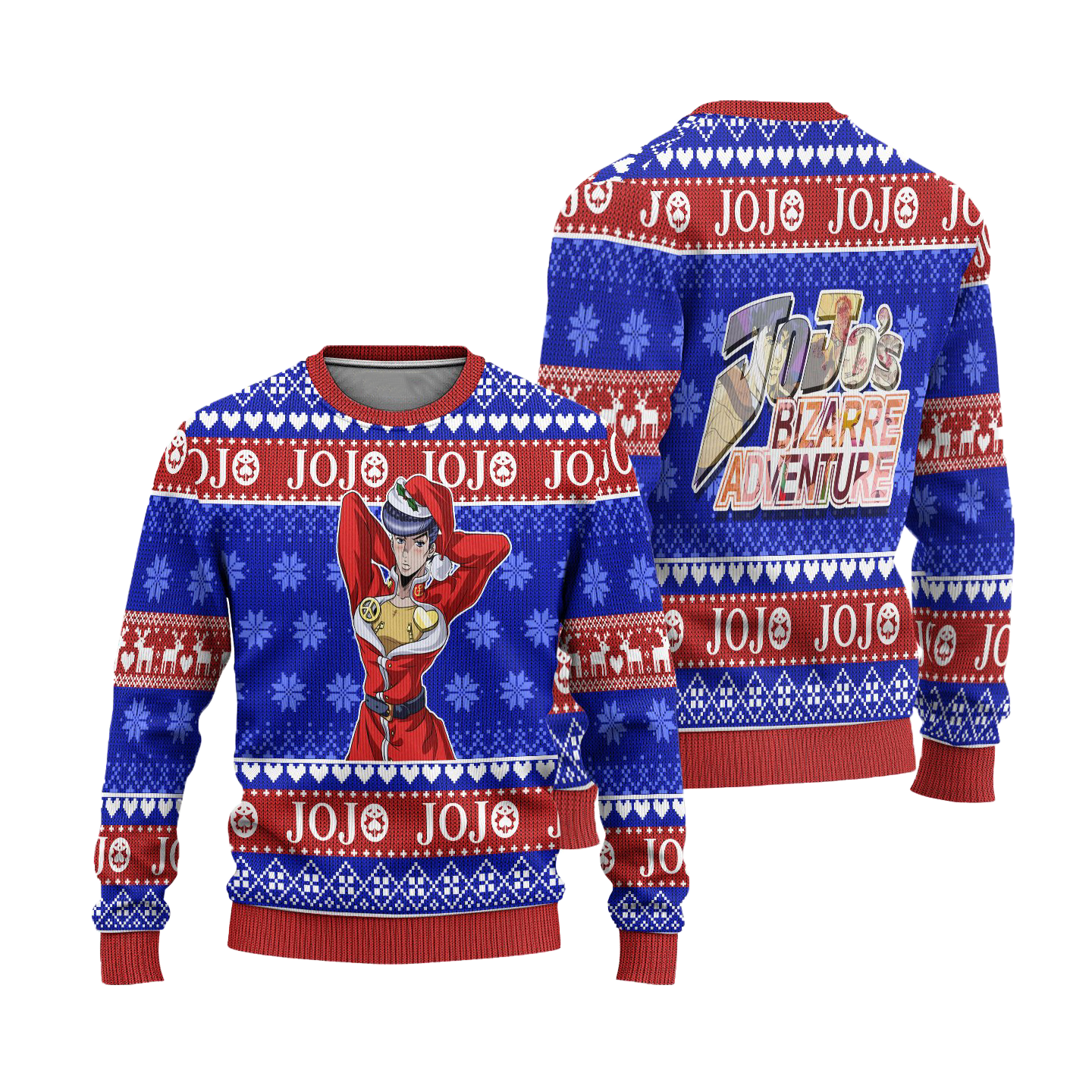 Josuke Higashikata Anime Ugly Christmas Sweater Custom JoJos Bizarre Adventure Xmas Gift
