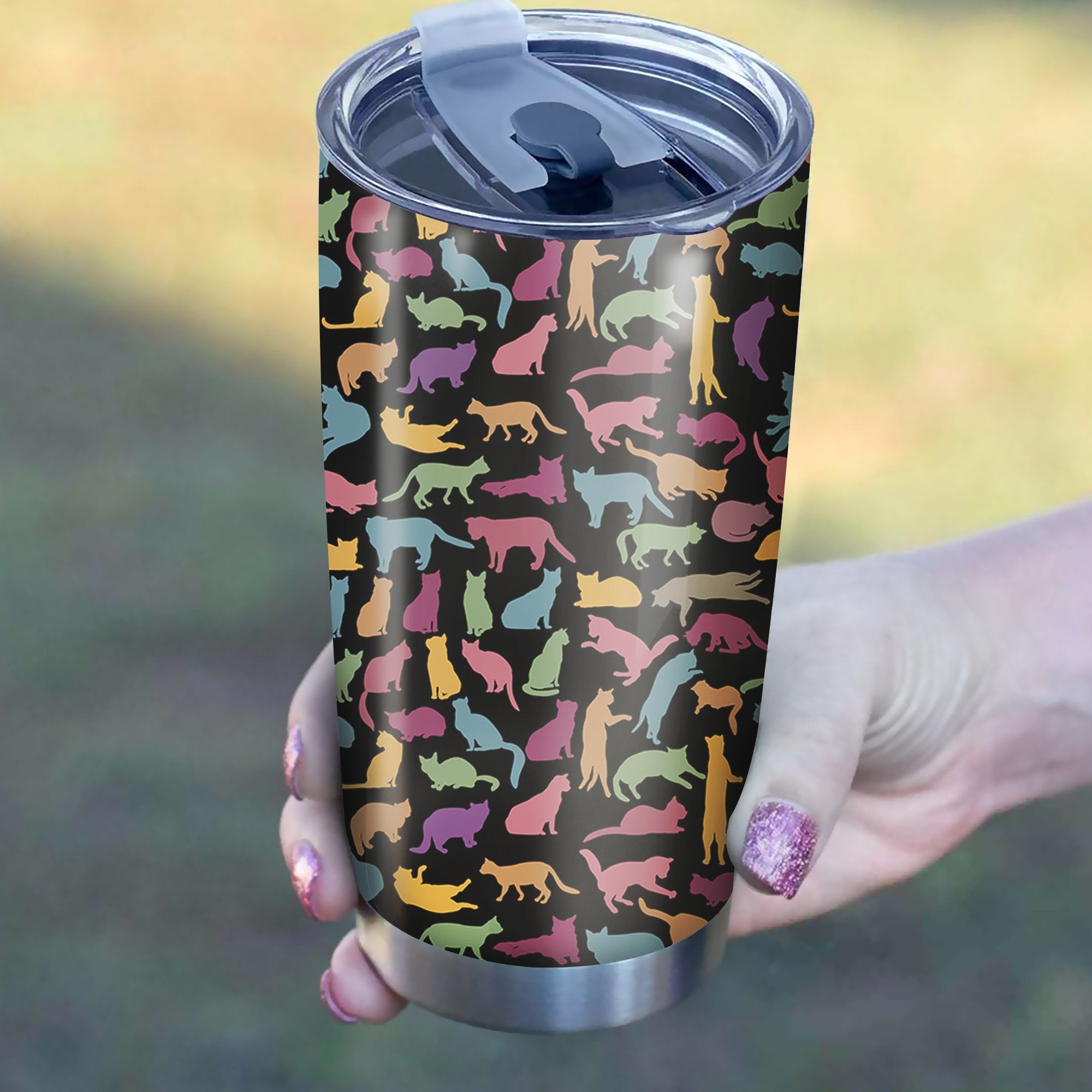 Cats Pattern Tumbler Best Perfect Gift Idea Stainless Traveling Mugs 2021