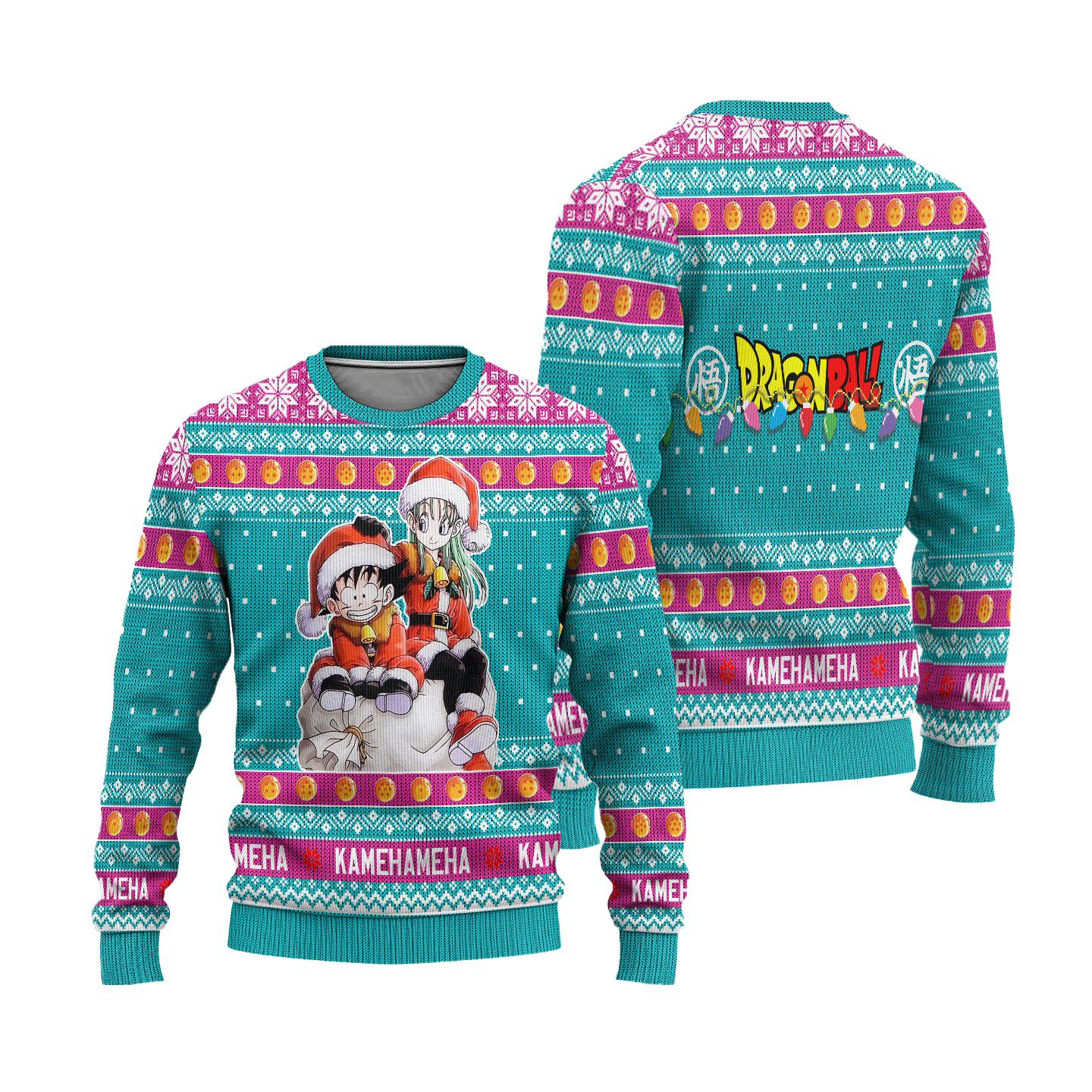 Goku x Bulma Dragon Ball Anime Ugly Christmas Sweater Xmas Gift