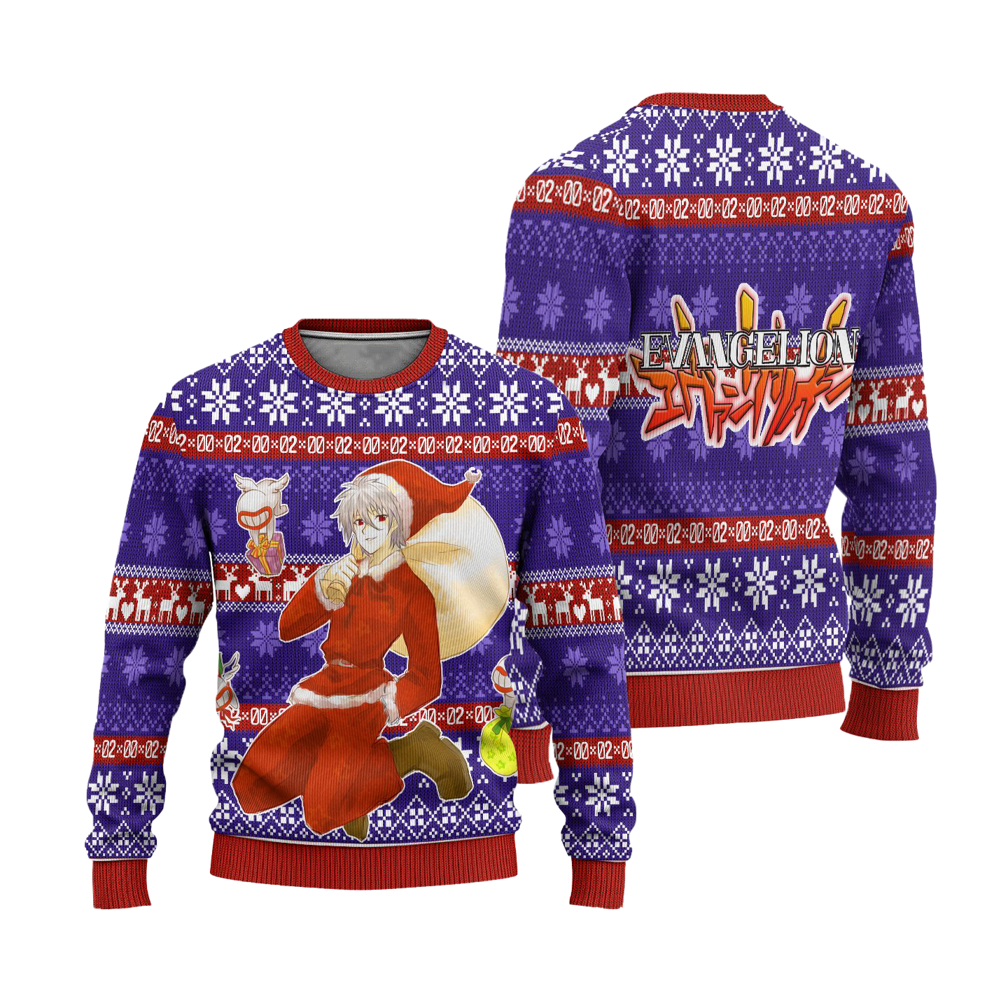 Kaworu Nagisa Anime Ugly Christmas Sweater Custom Neon Genesis Evangelion Xmas Gift