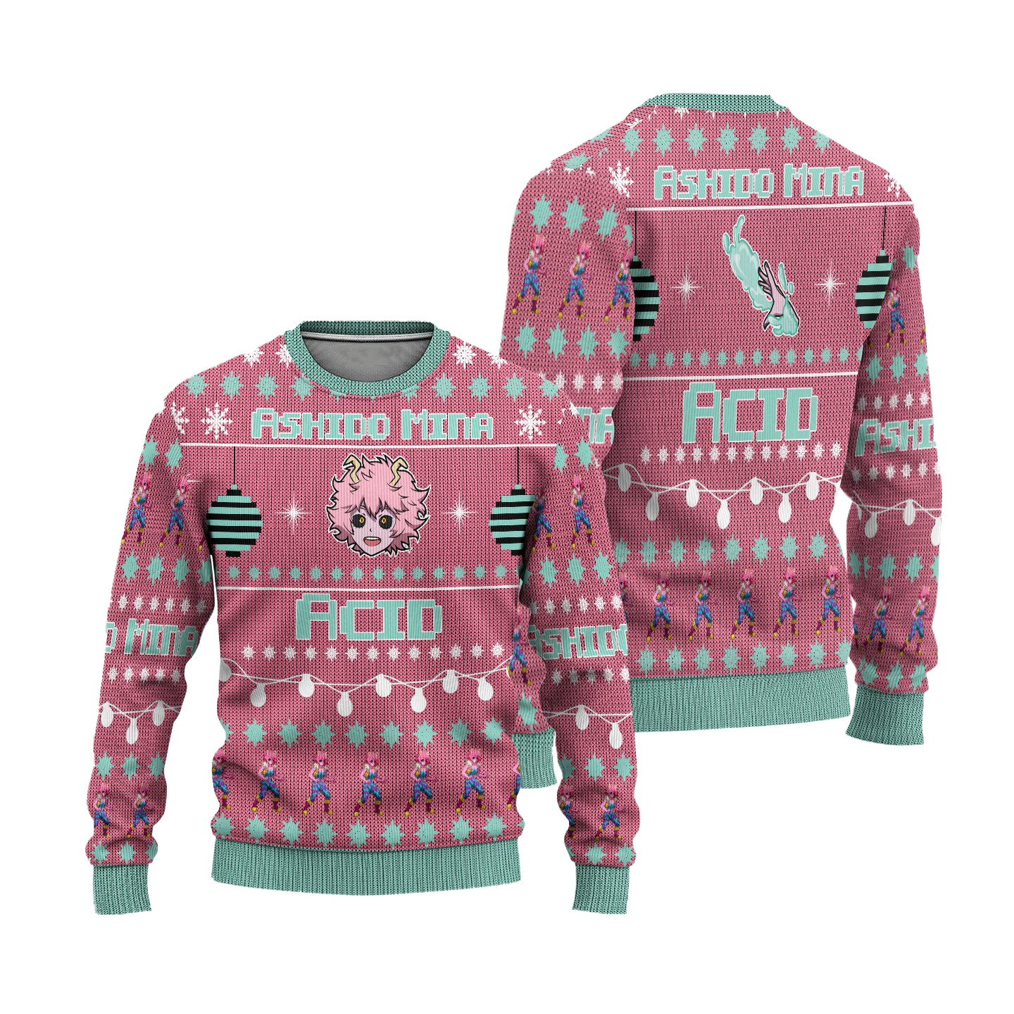 Mina Ashido Anime Ugly Christmas Sweater Custom My Hero Academia Xmas Gift