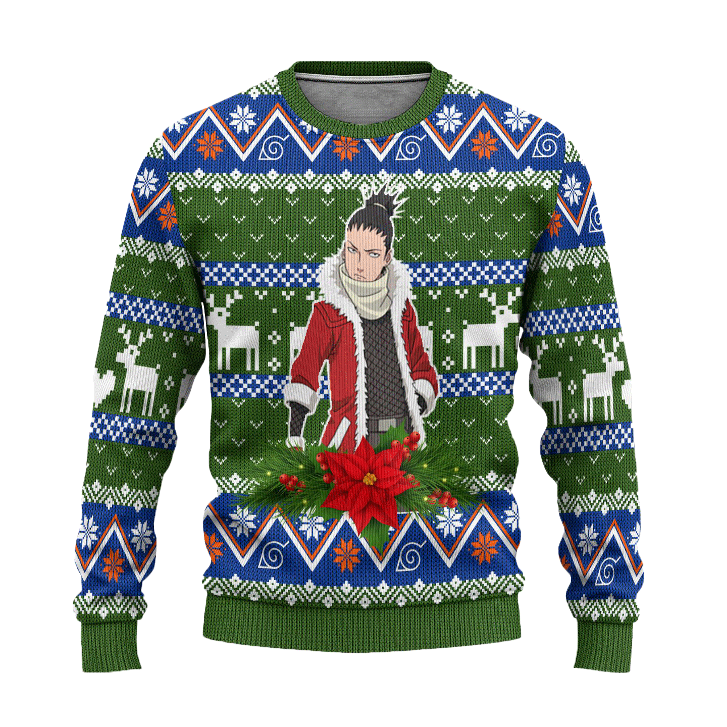 Shikamaru Nara Ugly Christmas Sweater Custom Naruto Anime Xmas Gift