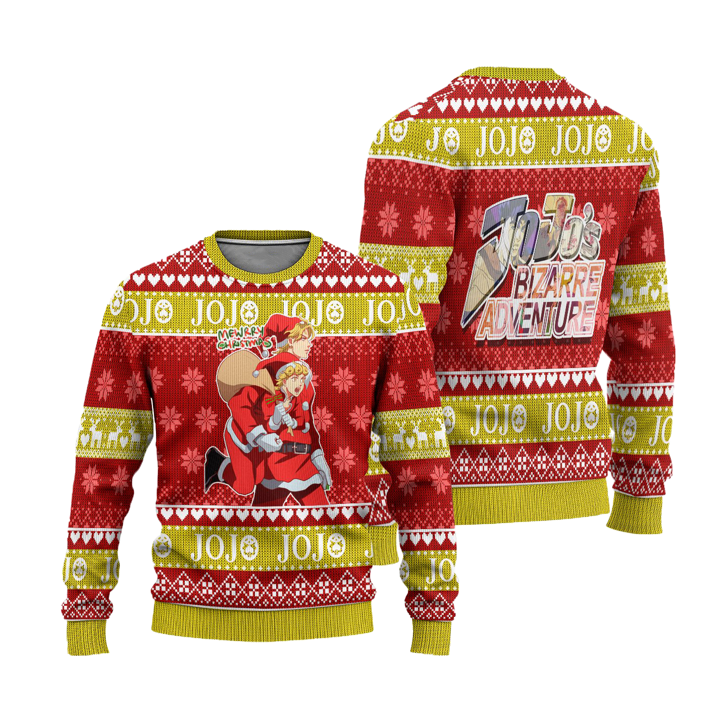 Giorno x Dio Anime Ugly Christmas Sweater Custom JoJos Bizarre Adventure Xmas Gift