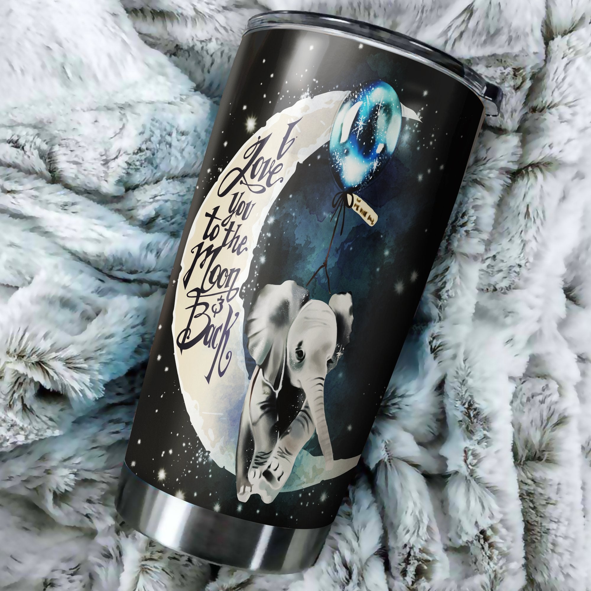 Elephant Love Moon And Back Tumbler Perfect Birthday Best Gift Stainless Traveling Mugs 2021