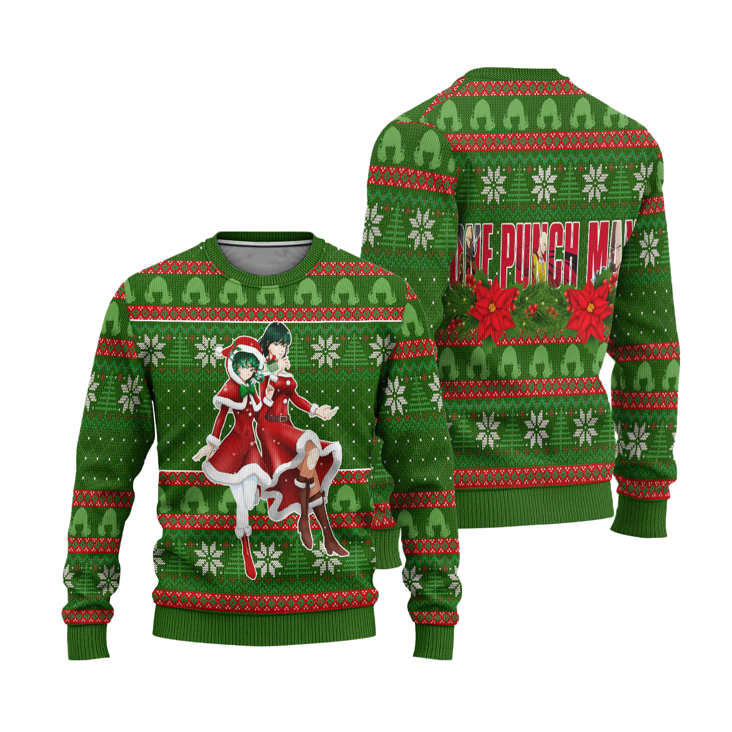 Fubuki x Tatsumaki Anime Ugly Christmas Sweater Custom One Punch Man Xmas Gift