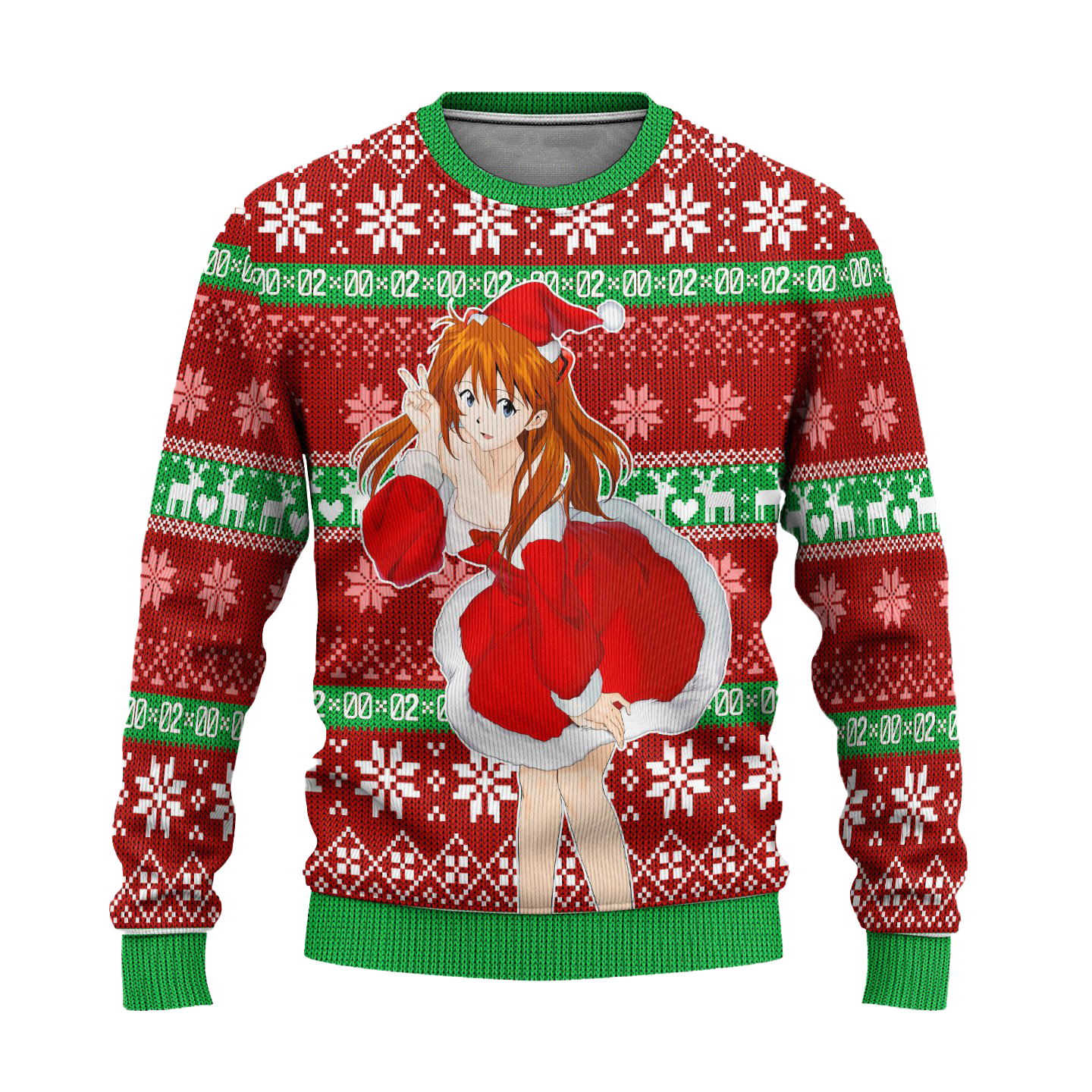 Asuka Langley Sohryu Anime Ugly Christmas Sweater Custom Neon Genesis Evangelion Xmas Gift