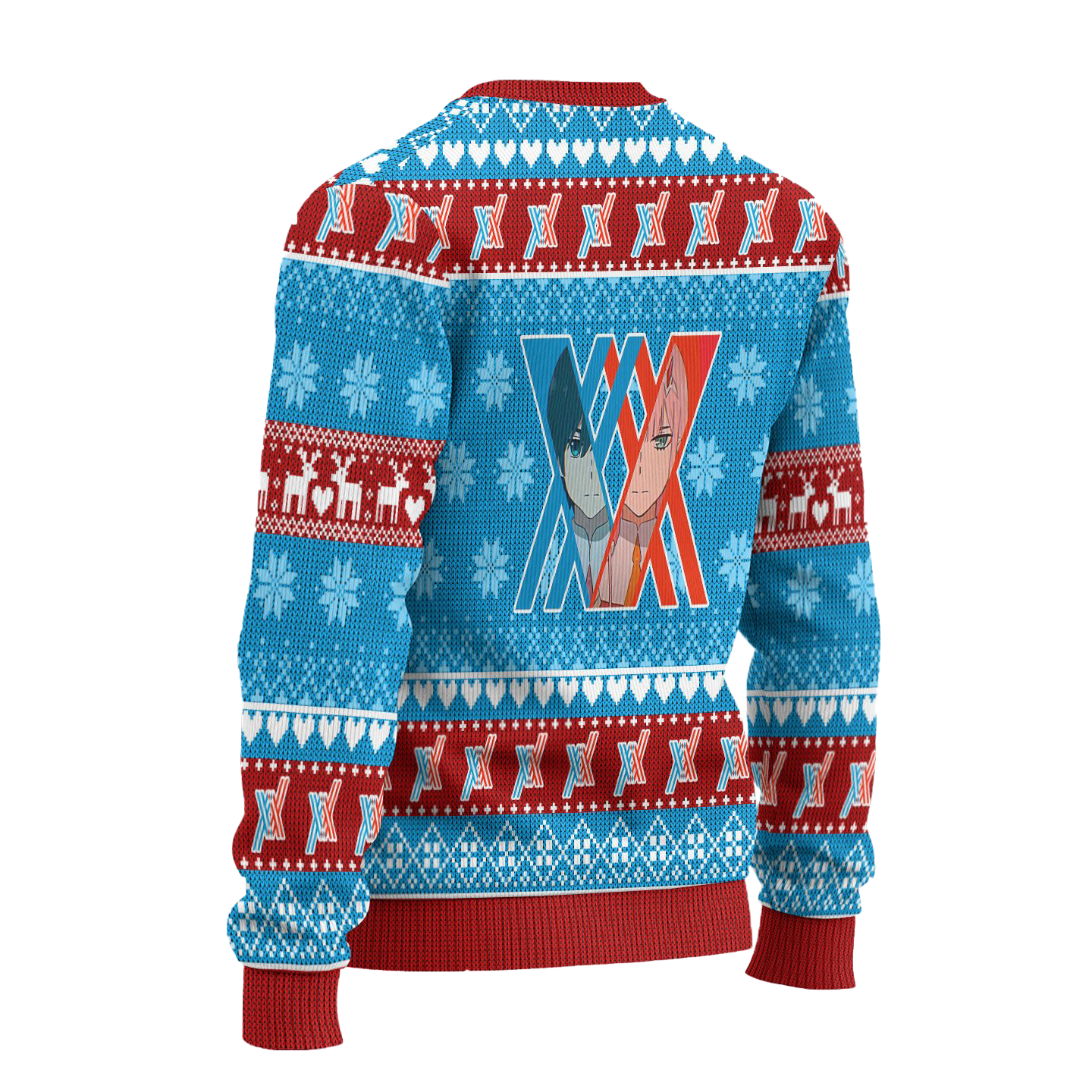 Zero Two x Hiro Anime Ugly Christmas Sweater Custom Darling In The Franxx Xmas Gift