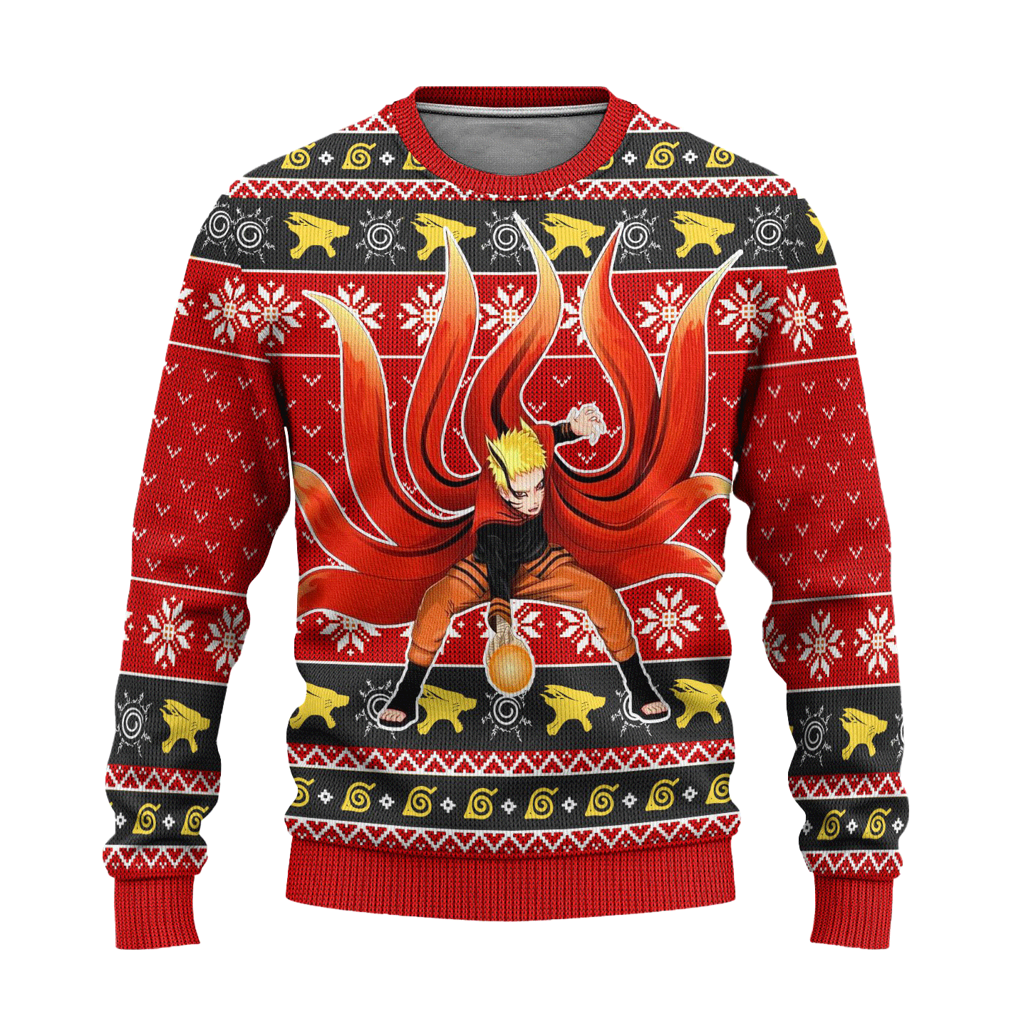 Naruto Uzumaki Anime Ugly Christmas Sweater Baryon Mode Xmas Gift