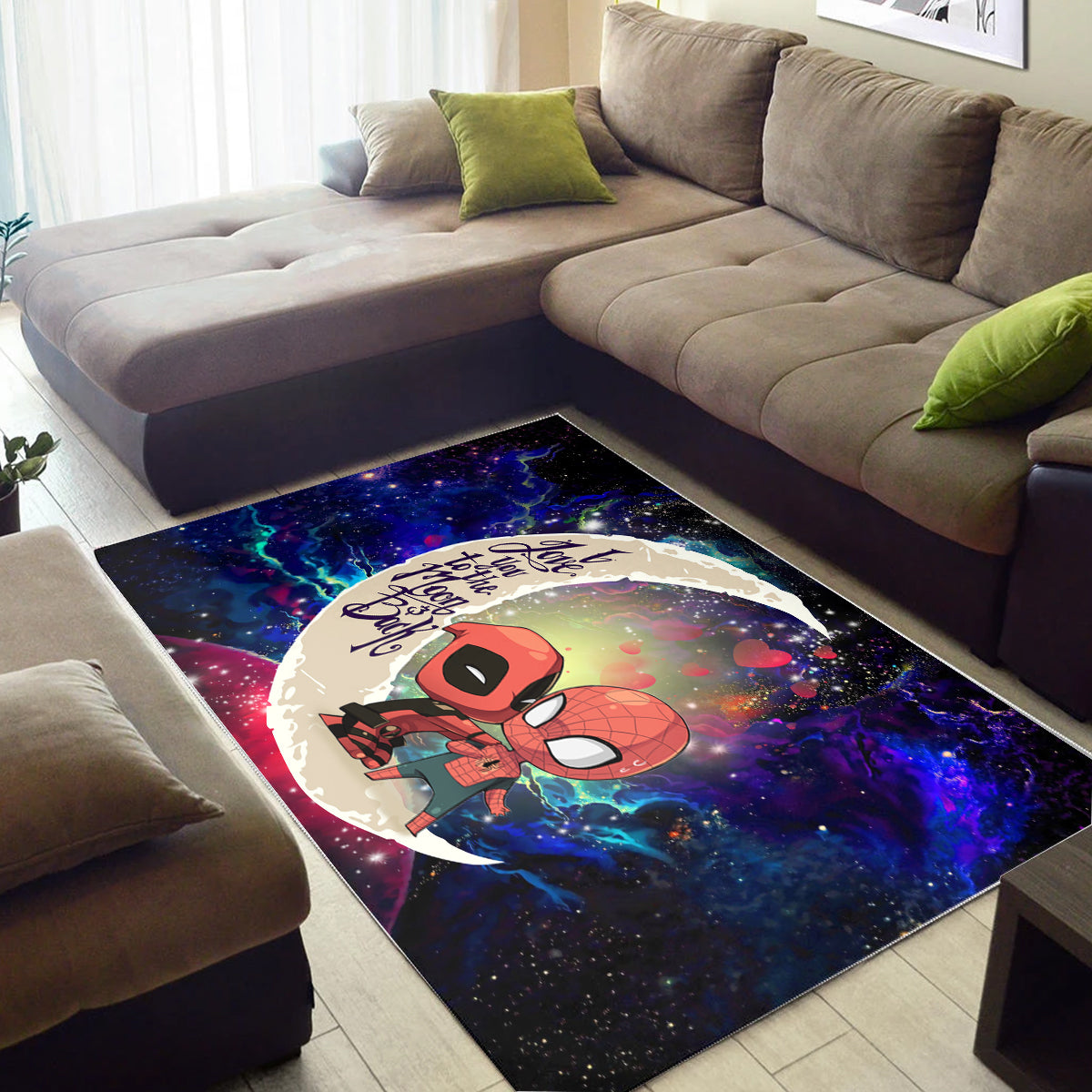 Snoopy Dog Sleep Love You To The Moon Galaxy Carpet Rug Home Room Decor