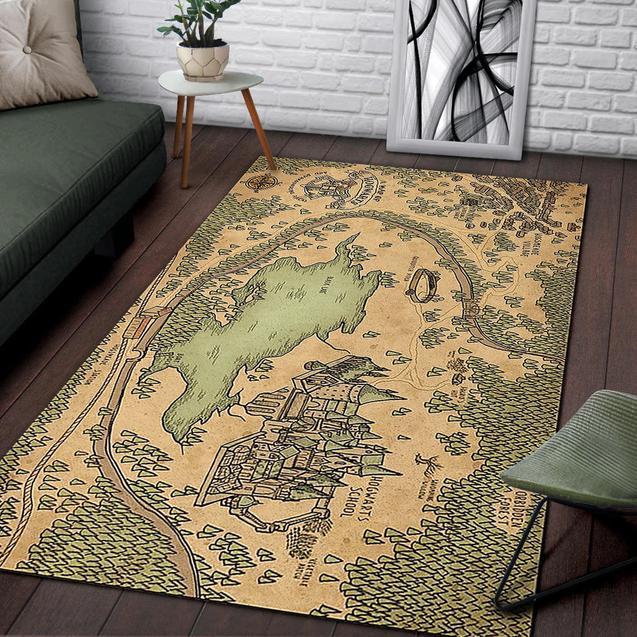 A Map Of Hogwarts And Surrounding Area Rug Home Decor Bedroom Living Room Decor
