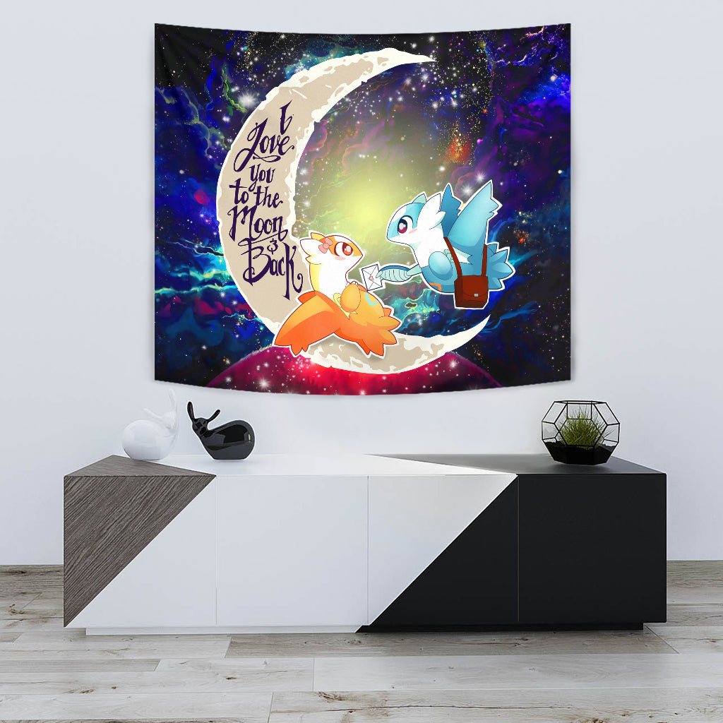 Pokemon Couple Latios Latias Love You To The Moon Galaxy Tapestry