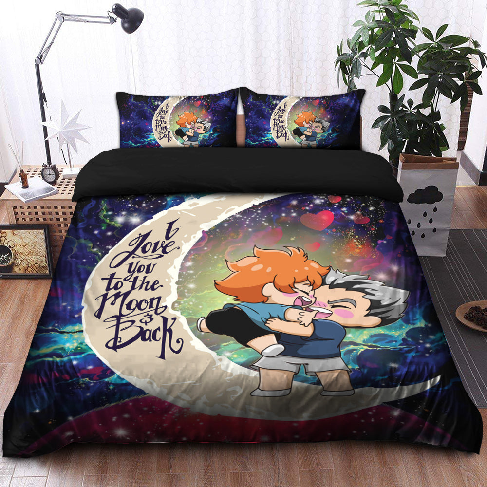 Bokuhina Love You To The Moon Galaxy Bedding Set Duvet Cover And 2 Pillowcases
