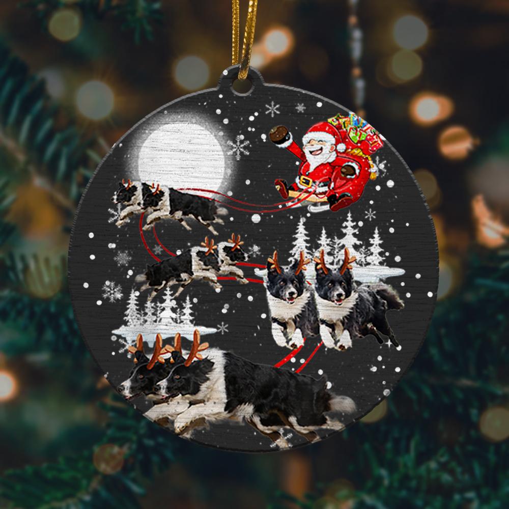 Bichon Frise Dogborder Collie Reindeer Moon Santa Christmas Lover Christmas Ornament 2022 Amazing Decor Ideas Reindeer Santa Hat Christmas Ornament 2022 Amazing Decor Ideas