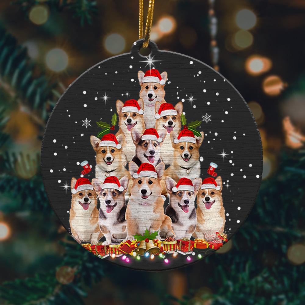 Cute Corgi Christmas Tree Dog Santa Xmas Tee Funny Christmas Ornament 2022 Amazing Decor Ideas