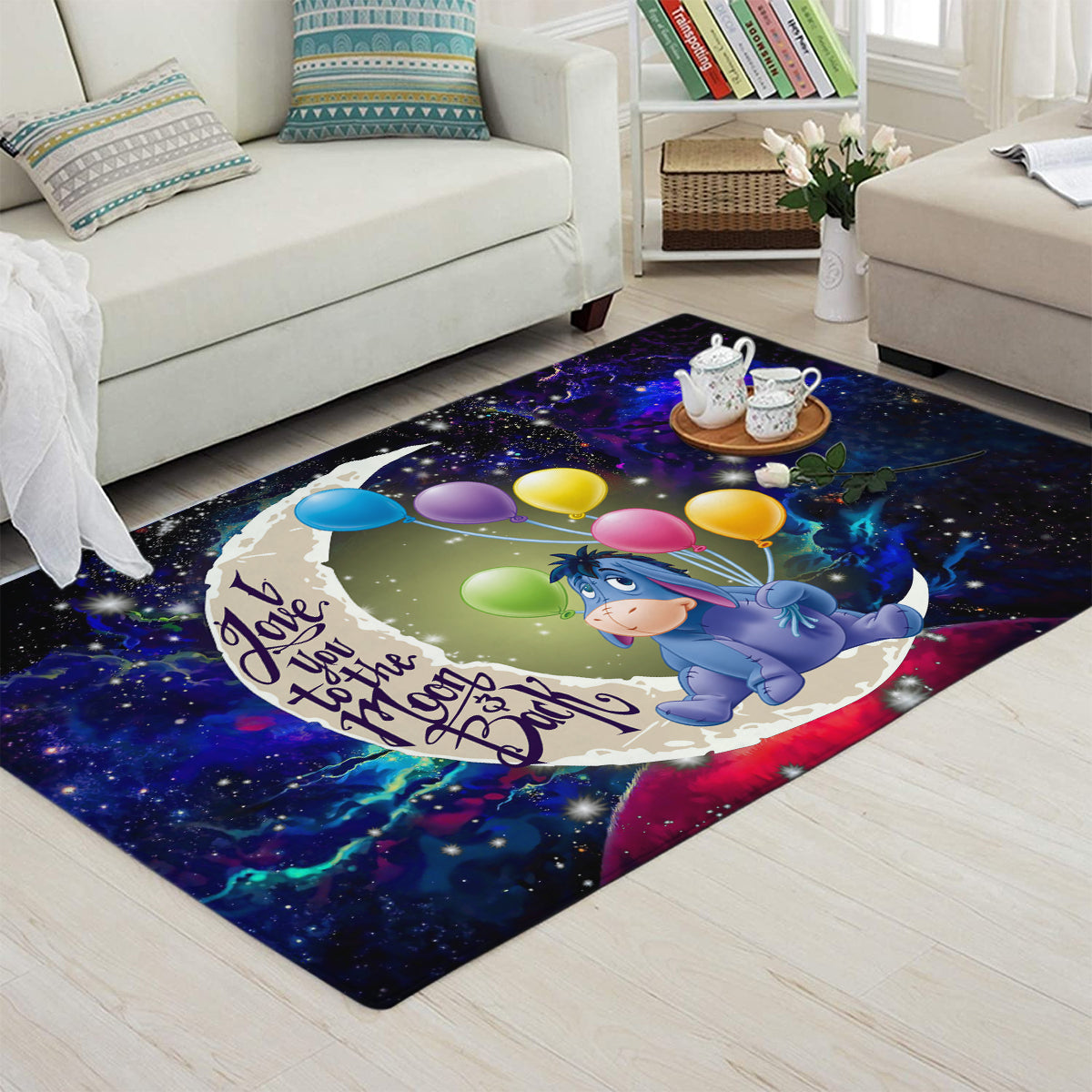 Eeyore Winnie The Pooh Love You To The Moon Galaxy Carpet Rug Home Room Decor
