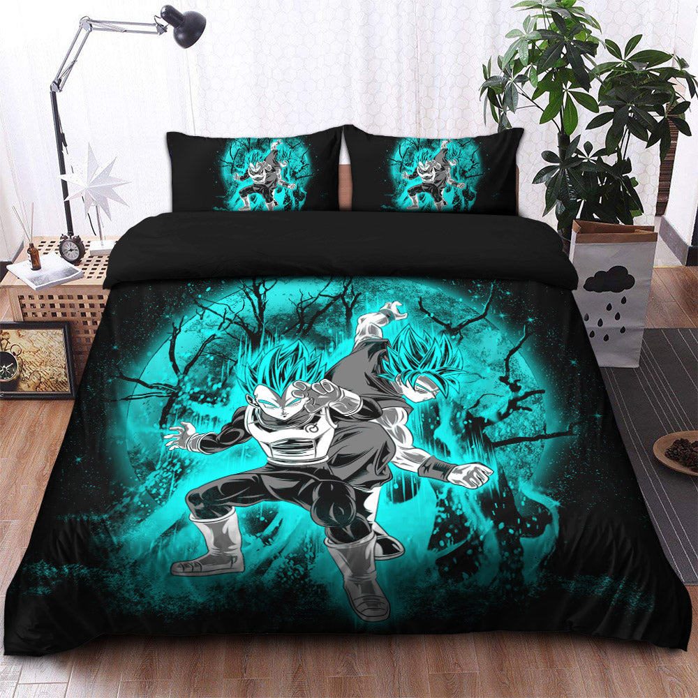Dragon Ball Goku And Vegeta Moonlight Bedding Set Duvet Cover And 2 Pillowcases