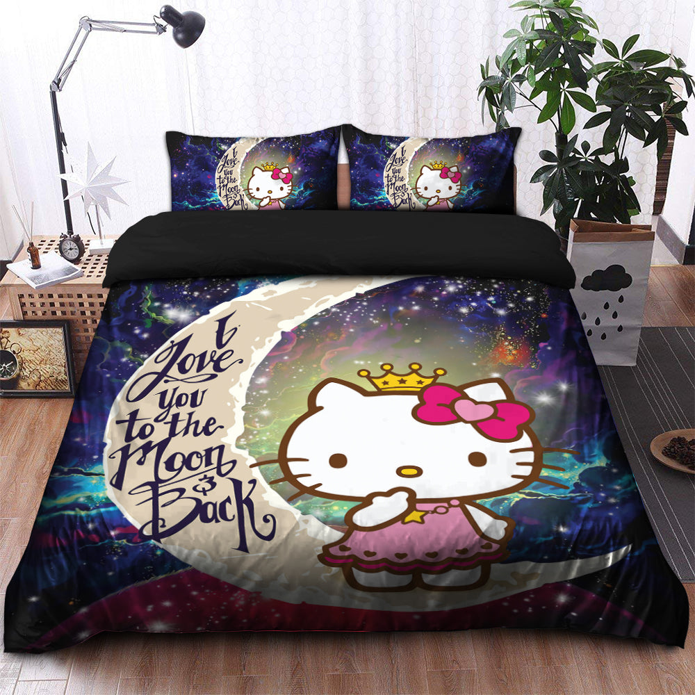 Hello Kitty Love You To The Moon Galaxy Bedding Set Duvet Cover And 2 Pillowcases