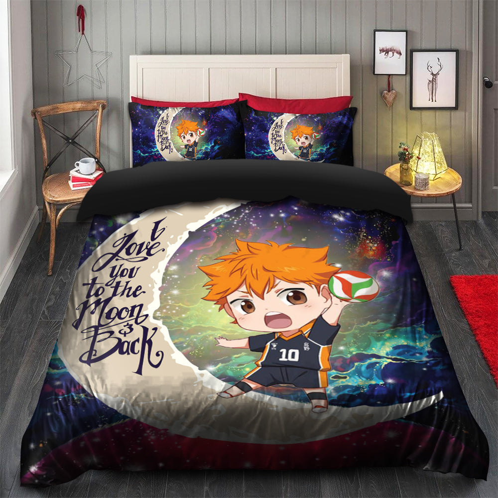 Hinata Haikyuu Love You To The Moon Galaxy Bedding Set Duvet Cover And 2 Pillowcases