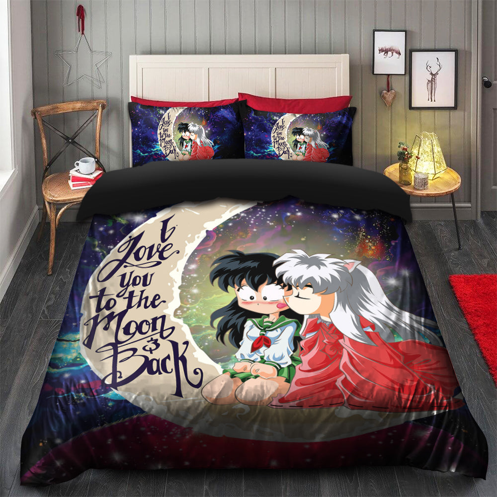 Inuyasha Love You To The Moon Galaxy Bedding Set Duvet Cover And 2 Pillowcases