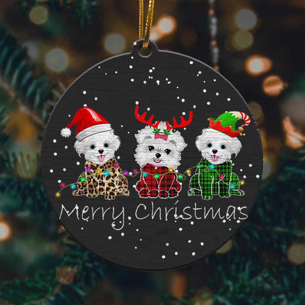 Merry Christmas Maltese Reindeer Elf Christmas Ornament 2022 Amazing Decor Ideas