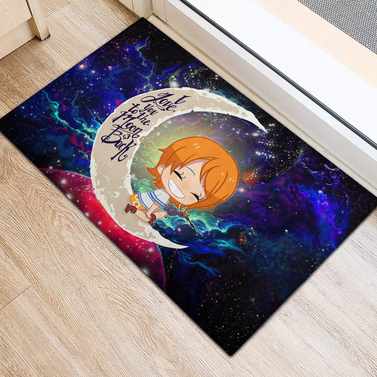 Nami One Piece Love You To The Moon Galaxy Back Door Mats Home Decor