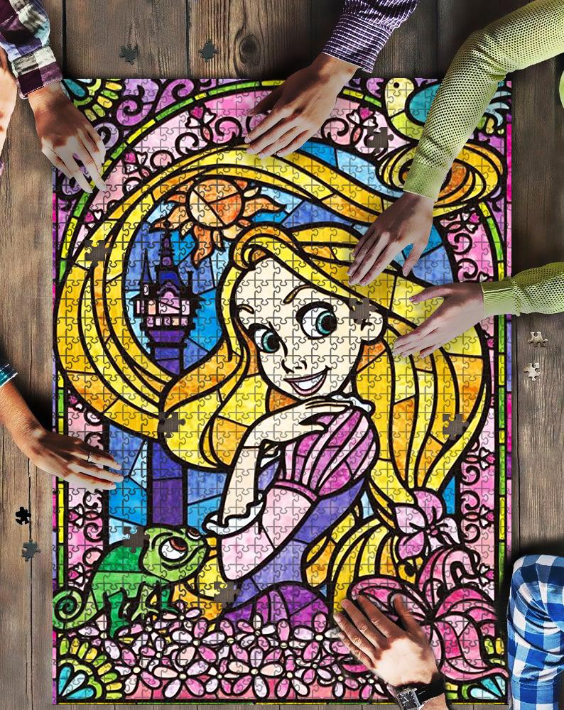 Rapunzel Princess Glass Jigsaw Mock Puzzle Kid Toys