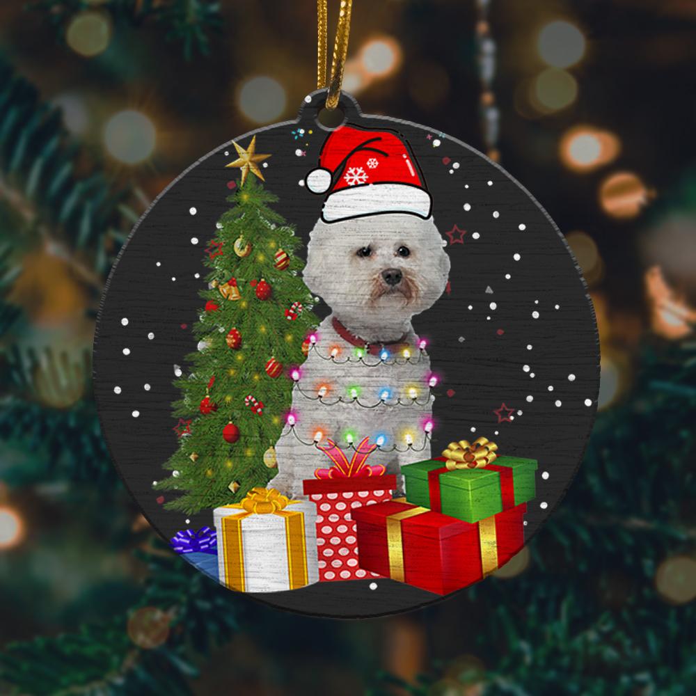 Santa Bichon Frise Dog Christmas Tree Light Christmas Ornament 2022 Amazing Decor Ideas