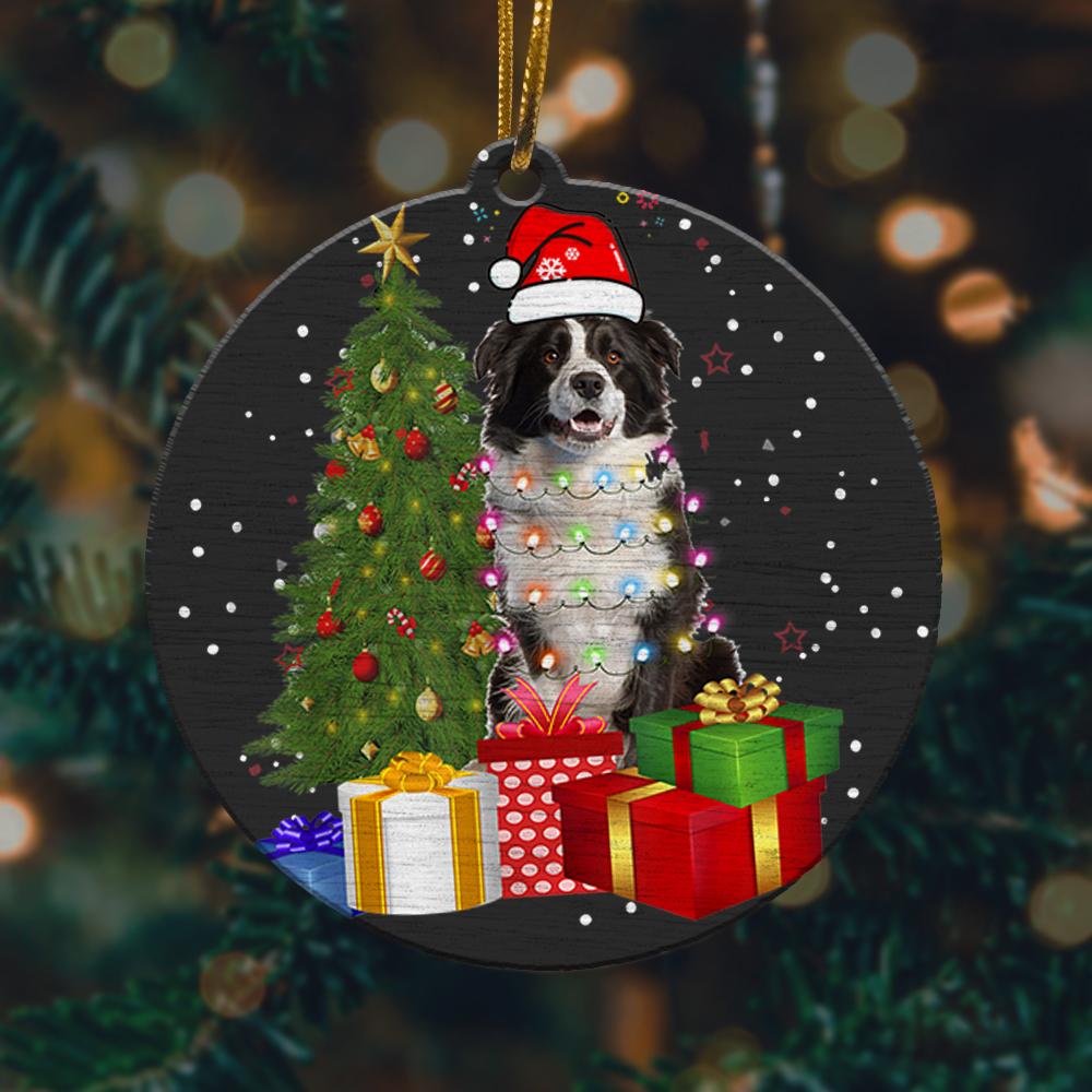 Santa Border Collie Dog Christmas Tree Light Funny Xmas Dog Christmas Ornament 2022 Amazing Decor Ideas