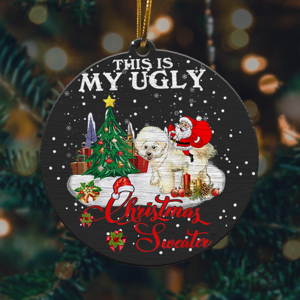 Santa Riding Bichon Frise This Is My Ugly Christmas Ornament 2022 Amazing Decor Ideas