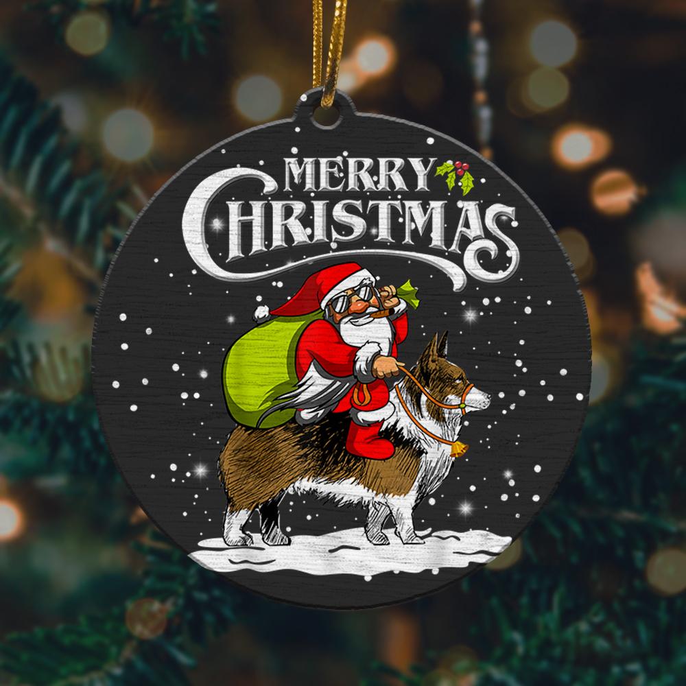 Santa Riding Welsh Corgi 1 Christmas Ornament 2022 Amazing Decor Ideas