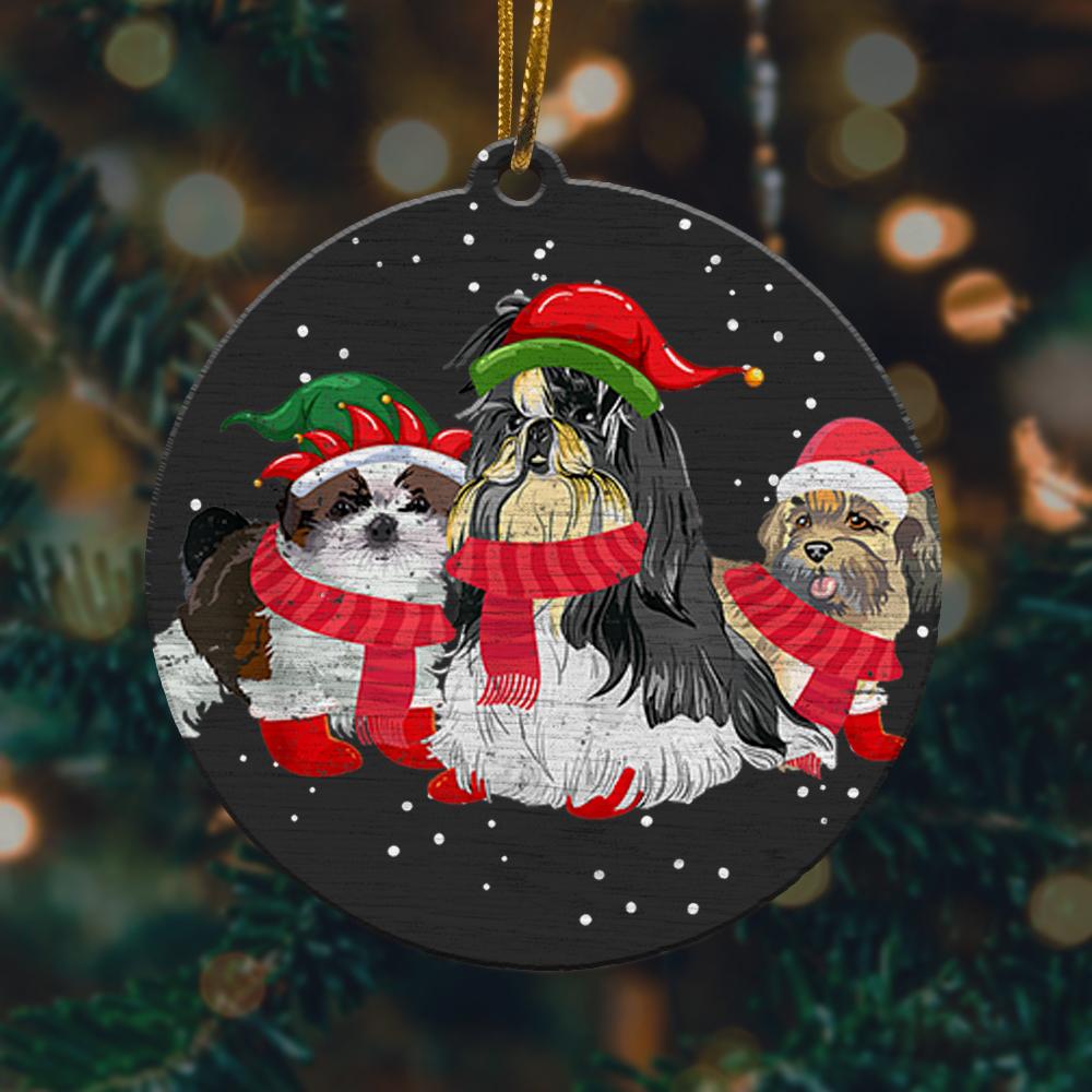 Shih Tzu Christmas Santa Hats Socks Dog Lover Xmas Christmas Ornament 2022 Amazing Decor Ideas