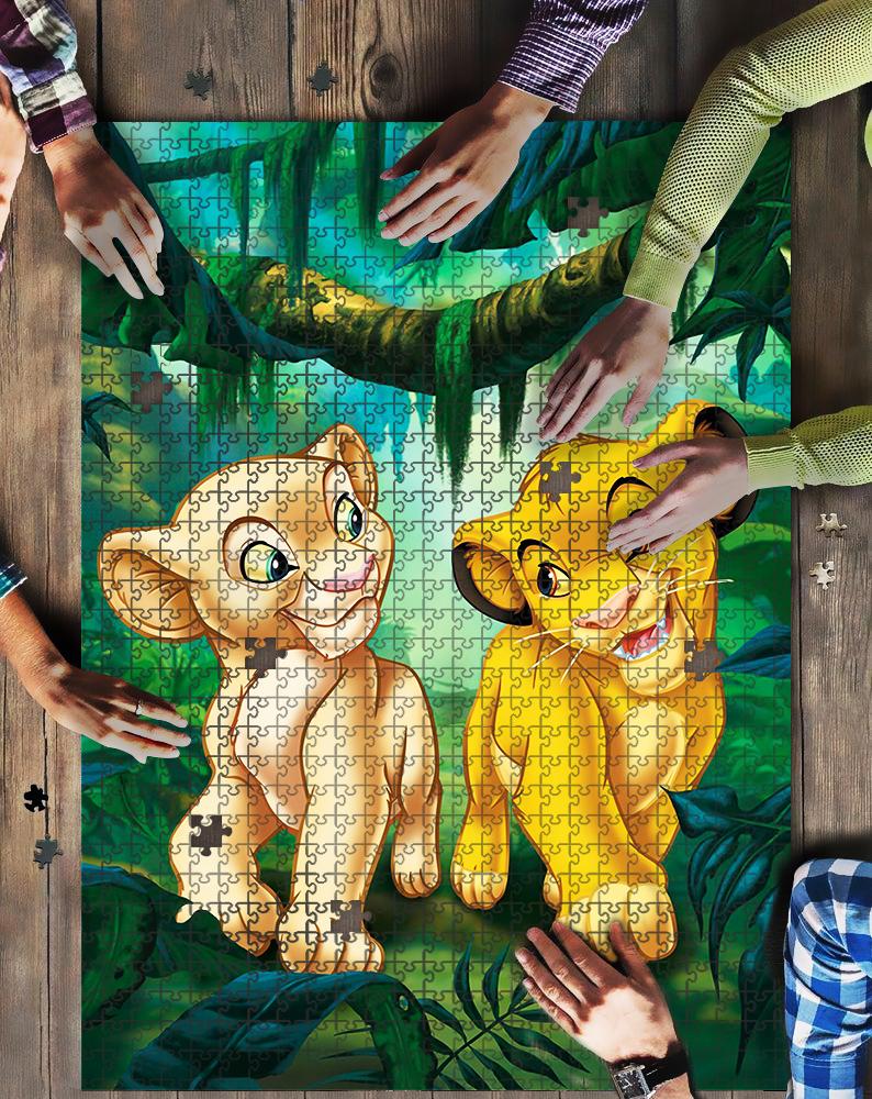 The Lion King Simba & Nala Cartoons Jigsaw Mock Puzzle Kid Toys