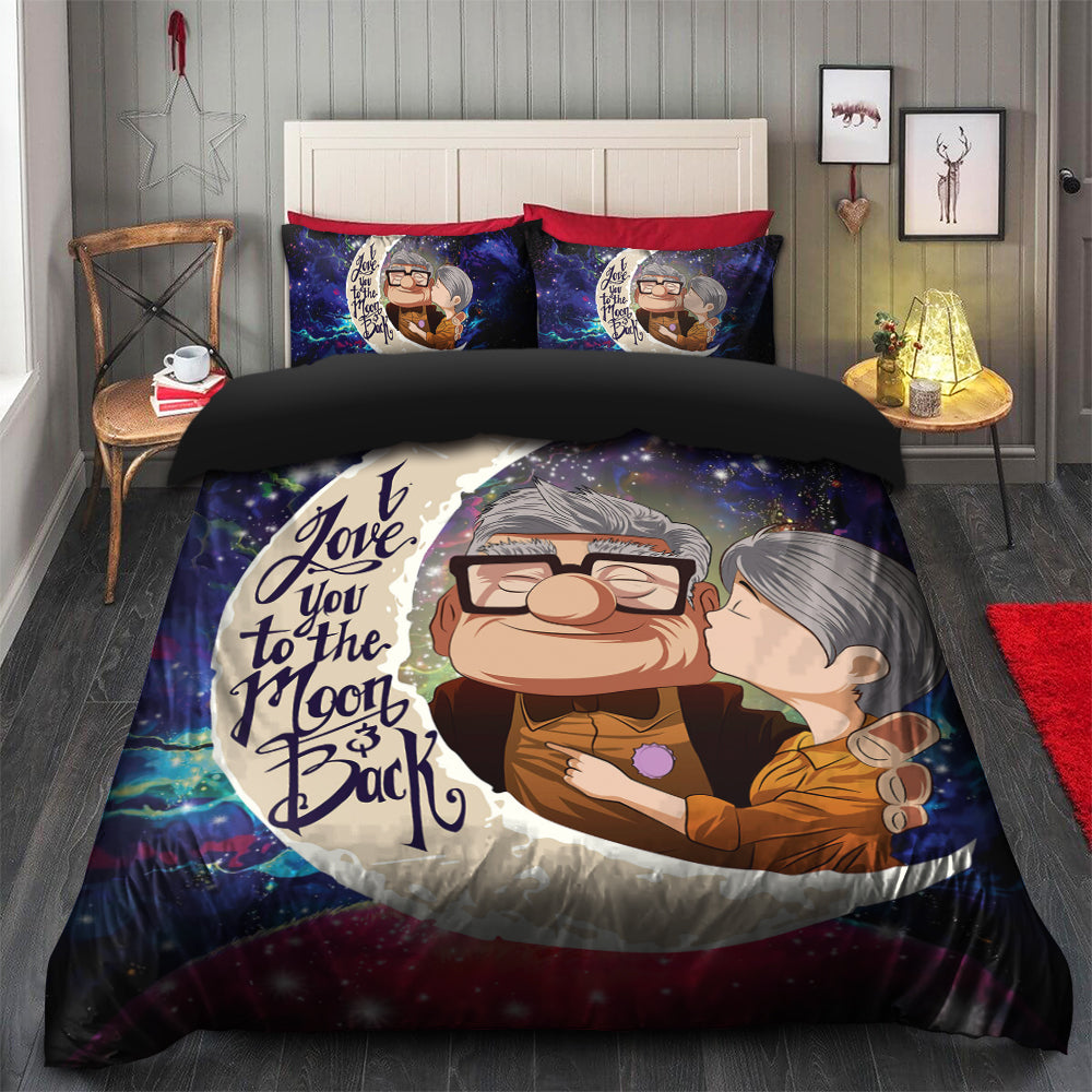 Up Couple Love You To The Moon Galaxy Bedding Set Duvet Cover And 2 Pillowcases