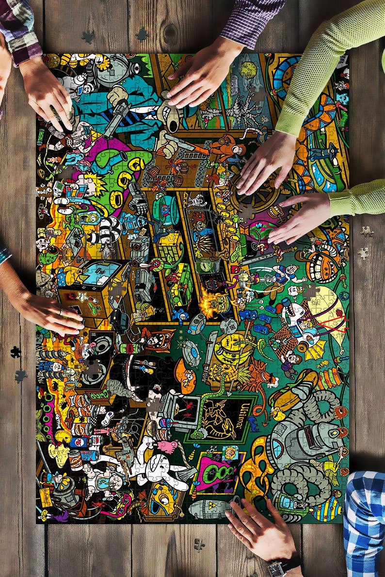 Cartoon Characters Jigsaw Puzzle Mc