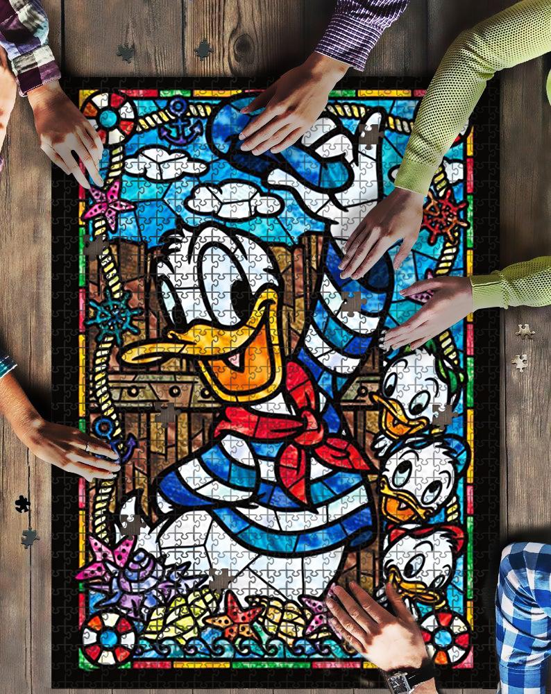 Donald Glass Jigsaw Mock Puzzle Kid Toys