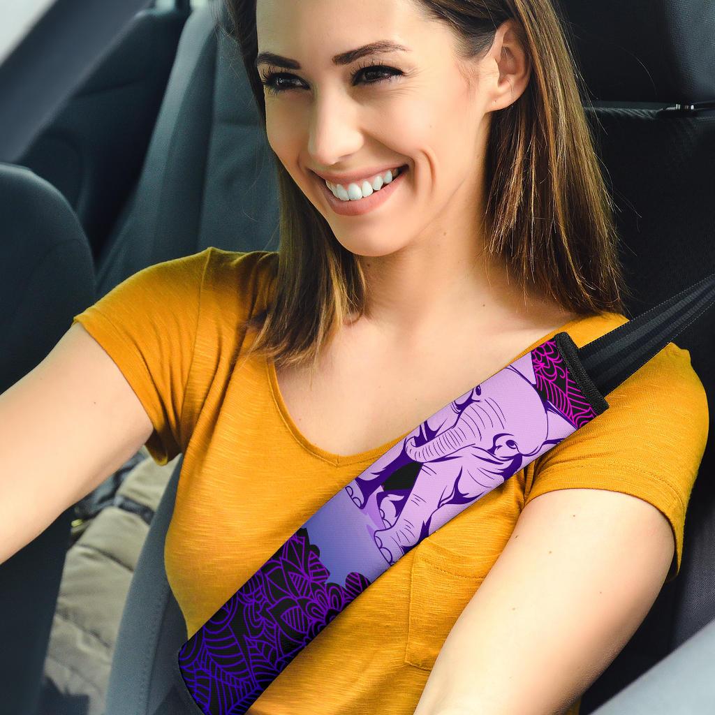 Elephant Car Seat Belt Covers Custom Animal Skin Printed Car Interior Accessories Perfect Gift