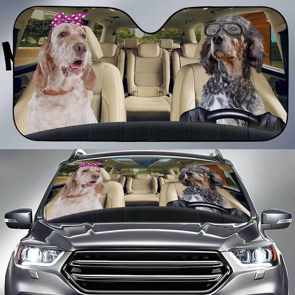 English Setter Driver Auto Sun Shade Gift Ideas 2022 - 99shirt