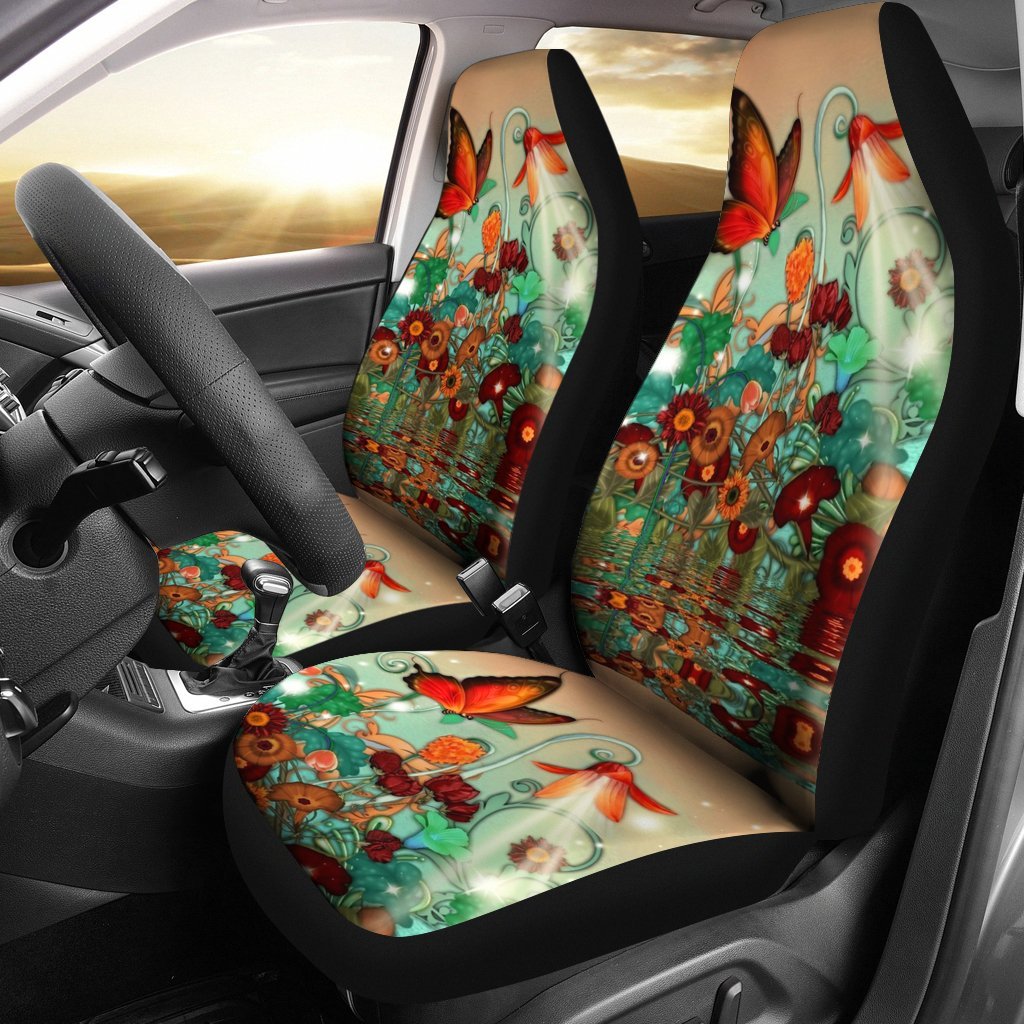 Flower And Butterfly Art Car Seat Covers