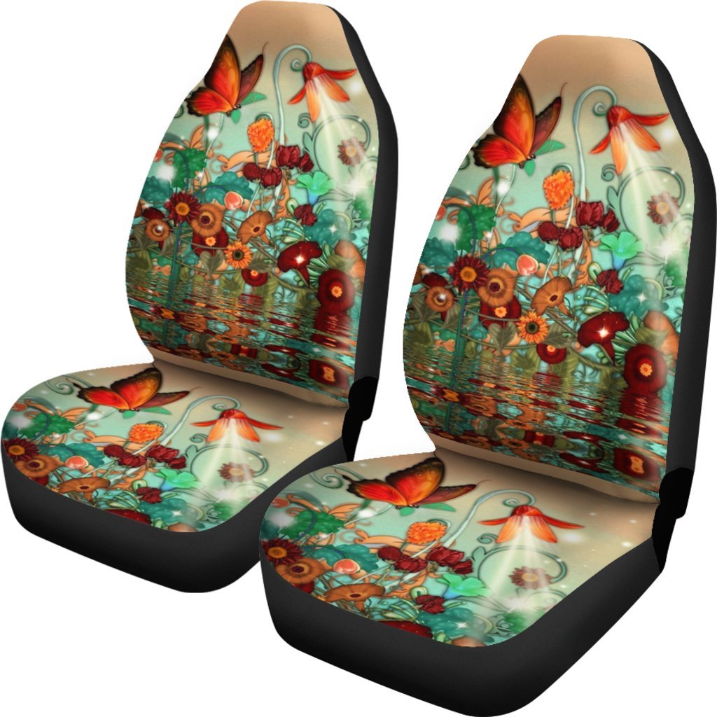 Flower And Butterfly Art Car Seat Covers