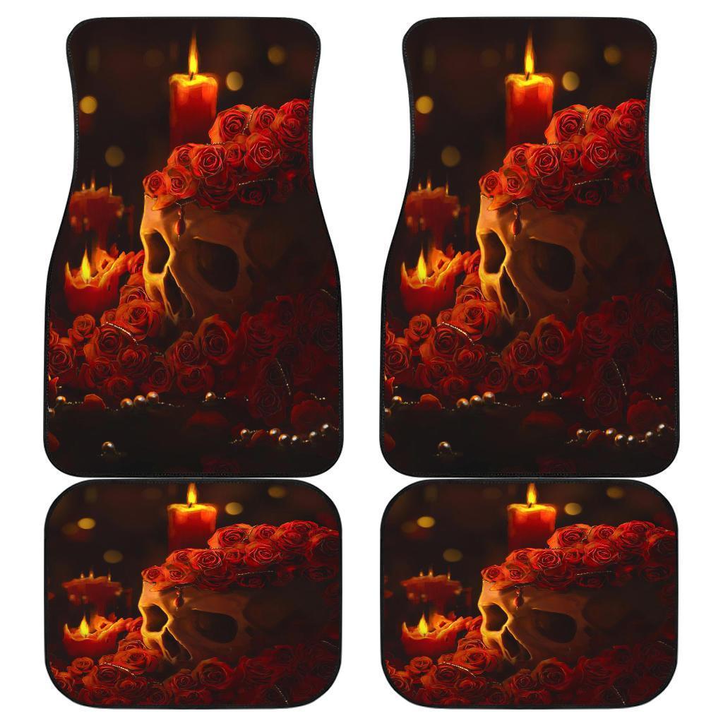 Skull Rose & Candles Car Floor Mats