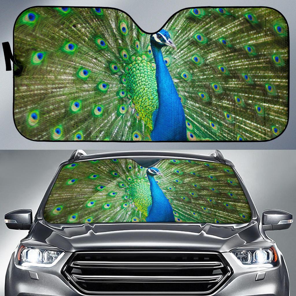 Peacock Peafowl Hd 4K Car Sun Shade Gift Ideas 2022