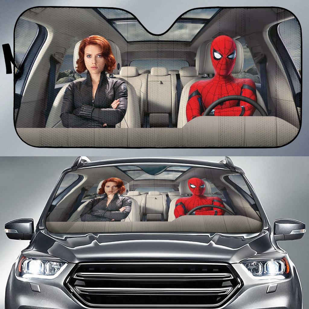 Spider man deals windshield sun shade