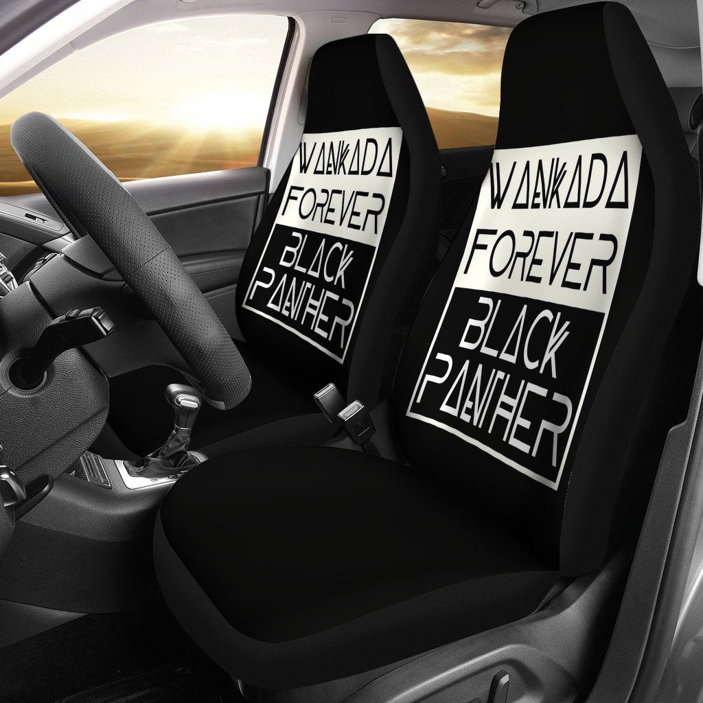 Black Panther Typo Car Seat Cover