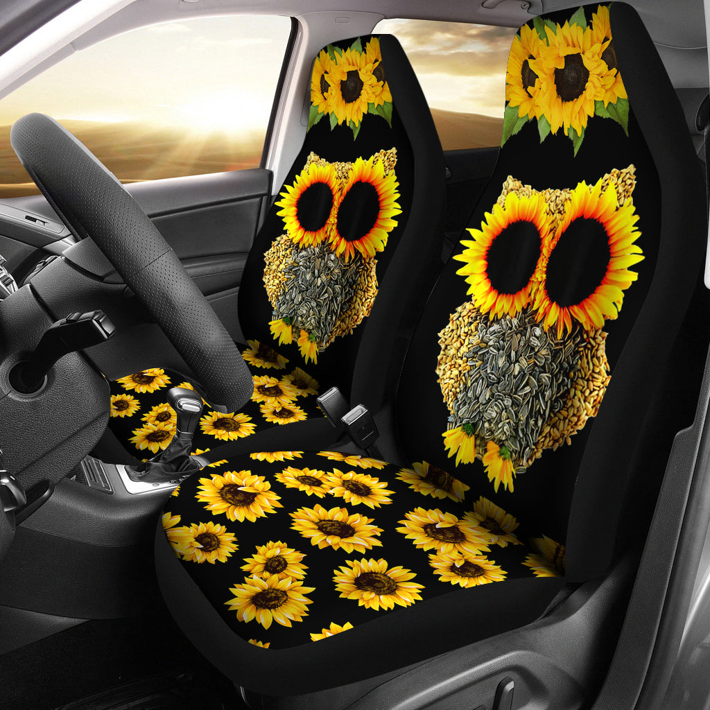 Owl Sunflower Car Seat Covers