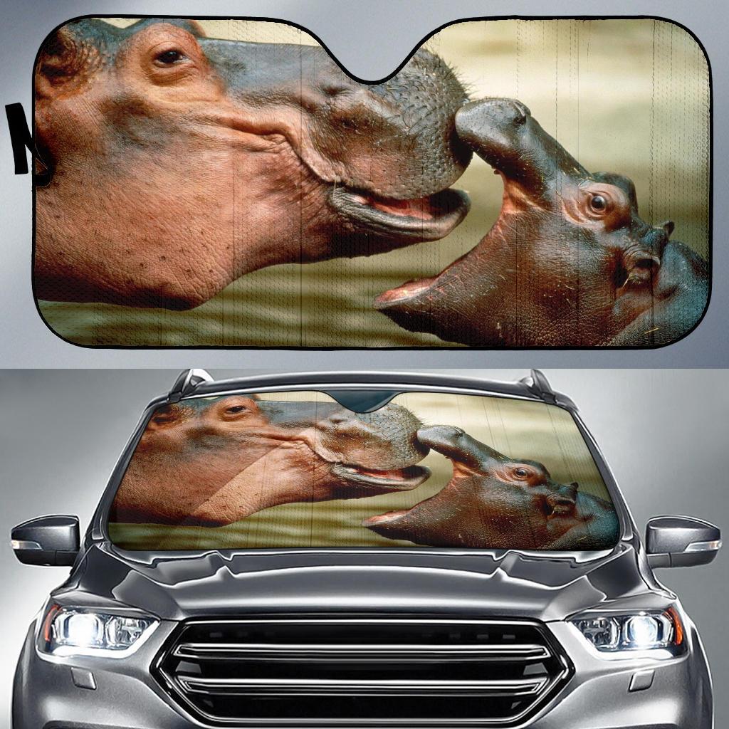 Baby And Mother Hippo Car Sun Shade Gift Ideas 2022