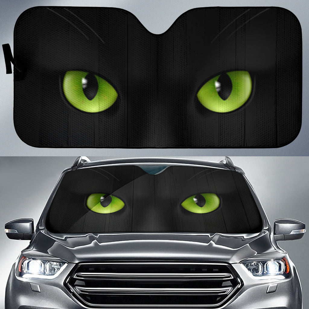 Black Cat Night Eyes Funny Car Auto Sun Shades Windshield Accessories Decor Gift